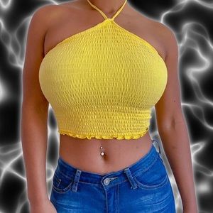 Yellow Hollister Halter Top